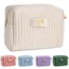 COSHAYSOO Personalized Bridesmaid Proposal Gifts Initial Makeup Bag Letter T, Bachelorette Party Bridal Shower Maid of Honor Gift for Wedding, Monogrammed Cosmetic Pouch for Bride Mother view 1