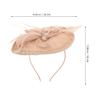 IWOWHERO Floral Veil Hair Band Party Hair Accessory for Women Nude Pink Bridal Headwear with Mesh Veil view 2