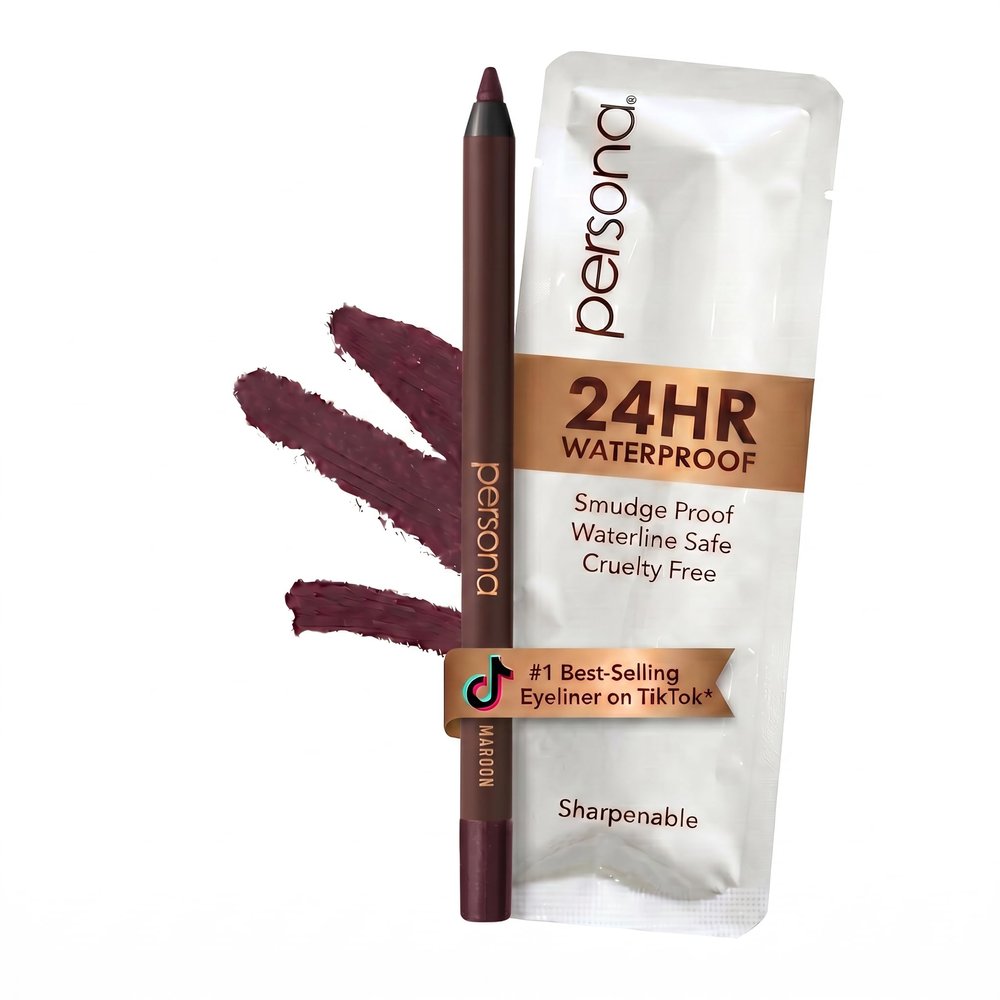 PERSONA 24HR Maroon Waterproof Eyeliner Pencil, Creamy & Sharpenable