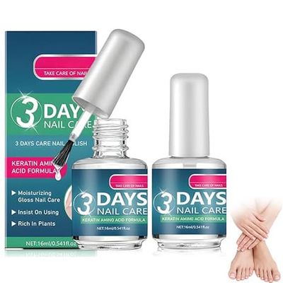 2Pcs 3 Days Nail Care for Dry, Weak & Fragile Nails Fast Hydrating & Repair Nail Care (16ml/0.56oz)