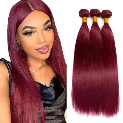 330g 99J Burgundy Bundles Human Hair Burgundy Straight 3 Bundles 22 24 26 inch Vinmdonm Wine Red Color Brazilian Unprocessed Virgin Remy Hair Extensions