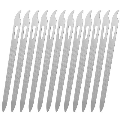 12 PCS Metal Nail Files, Stainless Steel Fingernail File for Natural Nails, Nail File Set with Curved Sharp Pointed Tip, Double Sided Manicure Pedicure Toenails Tools
