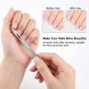 12 PCS Metal Nail Files, Stainless Steel Fingernail File for Natural Nails, Nail File Set with Curved Sharp Pointed Tip, Double Sided Manicure Pedicure Toenails Tools view 4