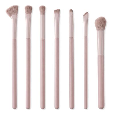 7Pcs Eye Makeup Brush Set Professional Eyeliner & Angled Eyebrow Brushes with Blending Eyeshadow Makeup Brushes with Soft Hairs Plastic Handle for Liquid, Cream, Powder Concealer Brows Eye Shadows