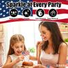 Crudetae Glitter Freckles 6Pcs Patriotic Red White Blue Face Tattoo for 4th of July, Sparkle Makeup Stickers for Women Kids, Great 4th of July Outfits for Women view 2