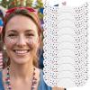 10Pcs Independence Day Glitter Freckles Stickers, Patriotic Red White Blue Glitter Face Tattoos, Waterproof Temporary Tattoos for Women Kids, 4th of July Party Makeup Accessories view 1