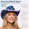 10Pcs Independence Day Glitter Freckles Stickers, Patriotic Red White Blue Glitter Face Tattoos, Waterproof Temporary Tattoos for Women Kids, 4th of July Party Makeup Accessories view 4
