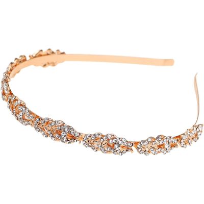 BESTYASH Rhinestone Crystal Headband for Women, Gold Sparkly Hair Hoop Hairband, Bridal Hair Accessories Suitable for Wedding and Party