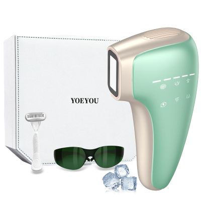 Sapphire Ice Cooling IPL Hair Removal Device, Painless At-Home Permanent Hair Remover for Women Men, 5 Levels 2 Modes for Full Body Use