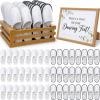 120 Pairs Bulk Wedding Disposable Slippers for Guests, Gray,White view 1