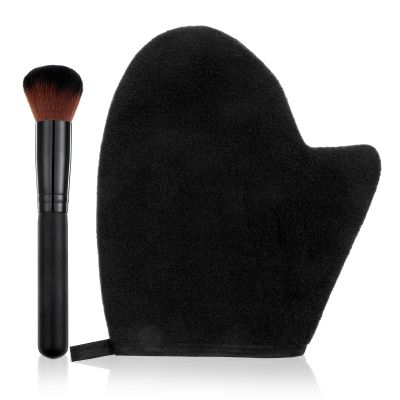 HJZHII 2 in 1 Tanning Mitt Self Tanner Mitt Set, 1 Self Tanning Glove and 1 Self Tanner Brush Tanning Mitt Self Tanner Mitt for Face, Body, Hands, and Legs