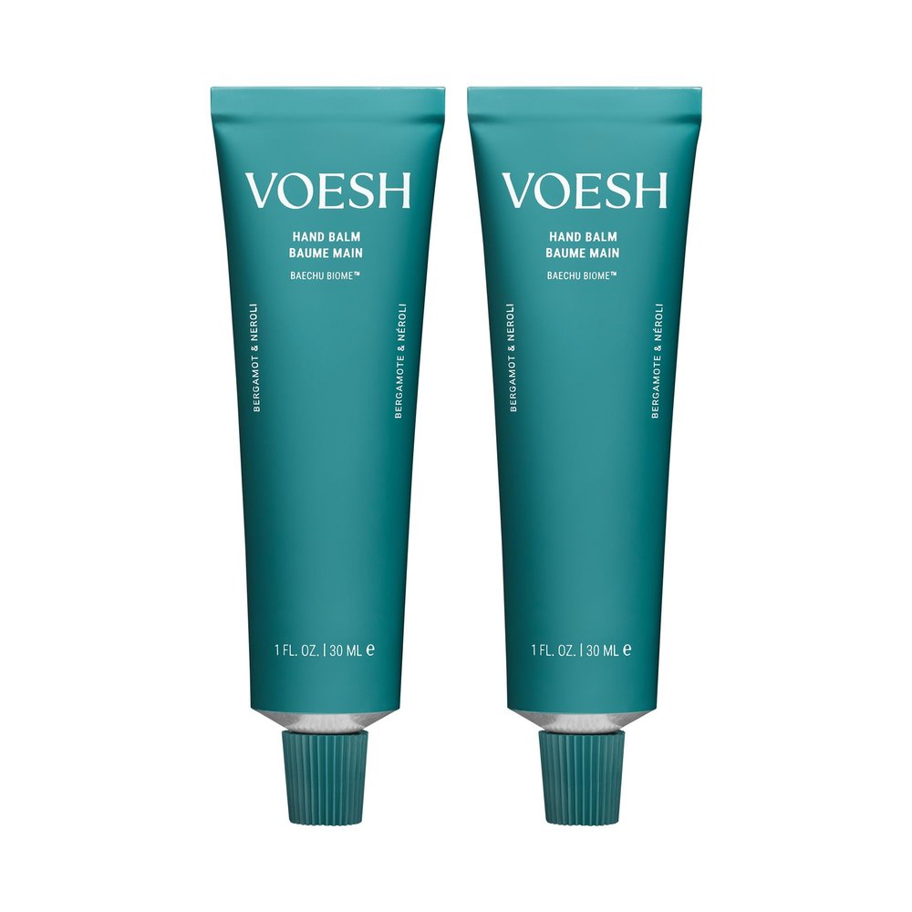 VOESH Hand Balm Home & Away Duo - Set of Two Hand Creams, Travel-Friendly Hand Lotions (Bergamot & Neroli)