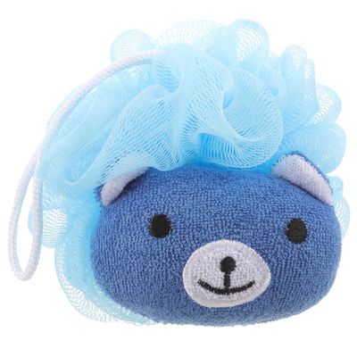 COHEALI Shower Loofah Bath Sponge Exfoliating Body Scrubber Soft Large Cartoon Blue Bear Bathing Ball for Household Bathroom Use