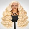 inlovwith 613 Lace Front Wig Human Hair 210% Density, Body Wave 13x4 HD Blonde Frontal Wigs Human Hair Pre Plucked with Baby Hair Two Years Lifespan 36 Inch view 1