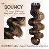 HERMOUS #F1B/27 Bundles Blonde Highlight Human Hair 18 Inch Single Bundle, 13A Double Drawn 100% Human Hair Body Wave, Black with Highlights Ombre Honey Blonde Colored Sew In Quick Weave Extension view 4