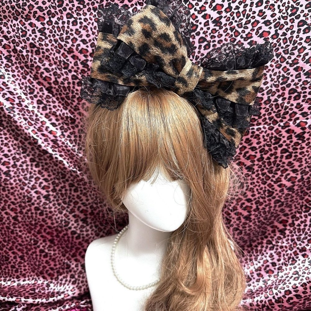 Zenrave Gyaru Hair Clip Leopard | Jirai Kei Accessories Cutecore Hime Gyaru Himekaji Jfashion Lolita Kawaii Vkei Decora Fashion Shoujo Girl Jojifuku Mori Kei (Brown)