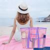 Obotsnoi Practical Polyester Cosmetic Carry Case Spacious Shower Clothing Bag Portable Handheld Design for Camping Pool Parties Shower view 3