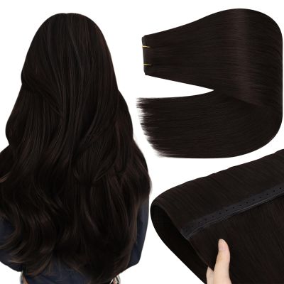 YoungSee 100g 28 Inch Butterfly Weft Extensions Dark Brown 1 Piece for DIY