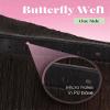 YoungSee 100g 28 Inch Butterfly Weft Extensions Dark Brown 1 Piece for DIY view 2
