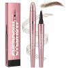 4-Tip Microblading Eyebrow Pen Waterproof Hair Stroke Brow Pencil, 3D Microblading Eyebrow Pencil, Smudge-Proof Natural Brows in Seconds (Light Brown) view 1