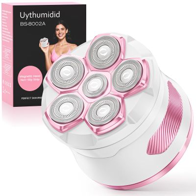 Electric Razors for Women, Flawless Electric Shaver for Women Legs, Magnetic Floating Heads Razor, Wet/Dry Hair Remover for Sensitive Skin, Easy to Use with Anti-Slip Strips, Pink