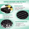 Boho Curly Braiding Hair 3.7Inch 50g 100% Virgin Brazilian Human Hair for Braids, Pre-Washed Deep Wave Bulk Extensions for Knotless & Bohemian Styles Soft, No Shedding, Tangle Free view 3