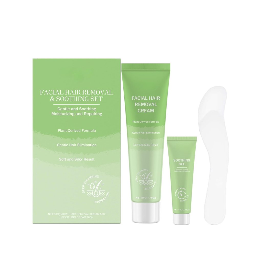 Facial & Body Hair Removal Set, Cool Sensation, Smooth Tight Skin, Easy Application, Gentle Formula For External Use(2pcs)