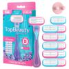 Slim Razors for Women - Manual Shaving Razor with Refills - 6 Blades view 1