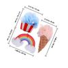 Cabilock Ice Cream Rainbow Cartoon Shower Loofah 3pcs Bath Sponge Set with Striped Blue, Pink Cone Rainbow Design, Exfoliating Body Scrubber for Men and Women, Bathroom Cleaning Supplies view 2