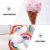 Cabilock Ice Cream Rainbow Cartoon Shower Loofah 3pcs Bath Sponge Set with Striped Blue, Pink Cone Rainbow Design, Exfoliating Body Scrubber for Men and Women, Bathroom Cleaning Supplies view 3