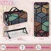 AGHESOTH Mexican Tiles Squares Toiletry Bag Water Proof Travel Makeup Case Large Capacity 4 in 1 Foldable Cosmetics Storage for Women Men Removable Zipper Clear PVC Pockets view 3