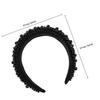 IDEANATEGRATE Pearl Hairband Sponge Headband for Women, Black Baroque Style Creative Pearl Headdress, Bridal Wedding Hair Accessory, Chic Headband Decor for Daily Wear view 2