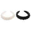 COHEALI 2 Pcs Pearl Headbands for Women, Thick Sponge Base, Wide Hairbands in Black and Cream, Stylish Hair Accessories for Daily Wear view 1