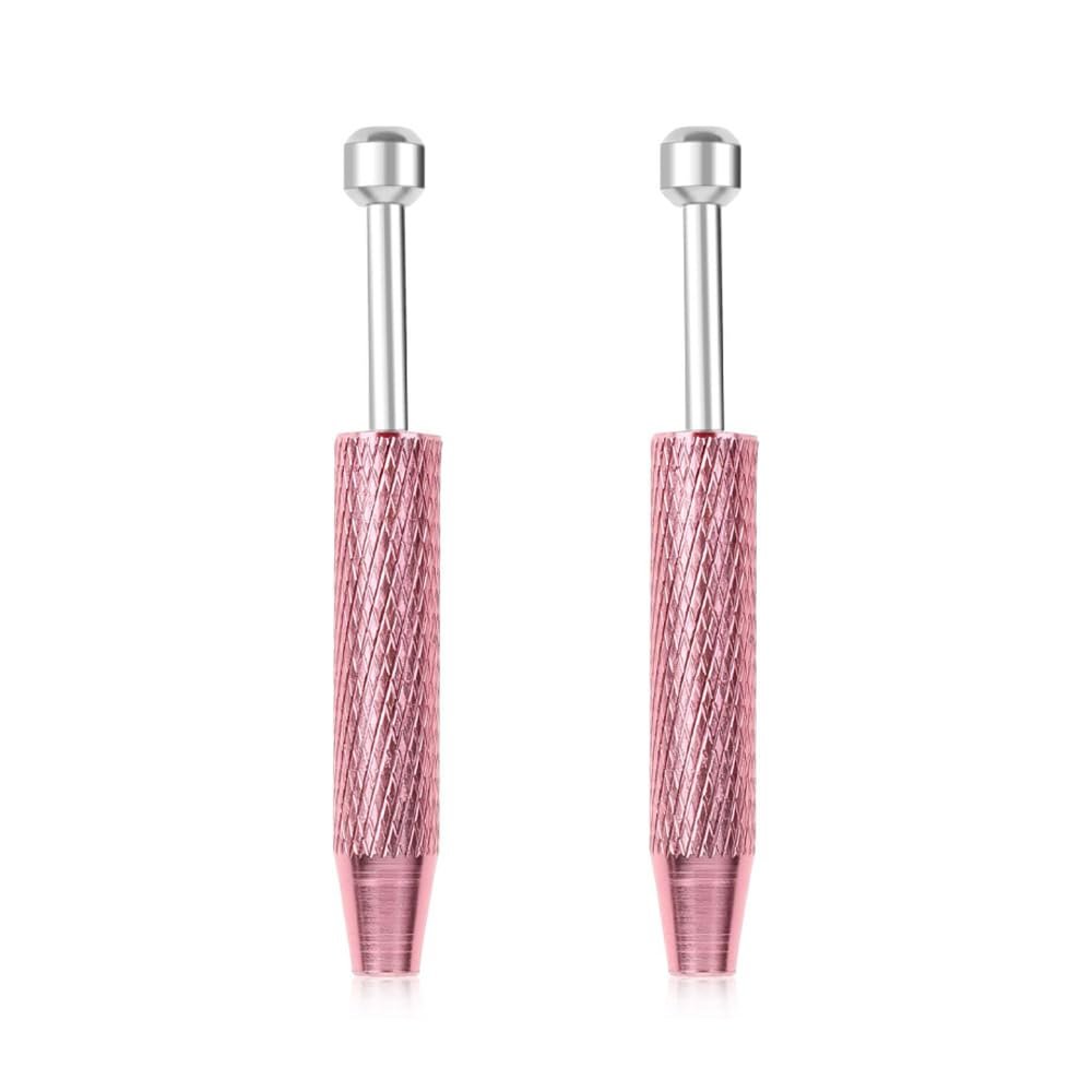 2 PCS Piercing Ball Grabber Tool,4 Claw Jeweler's Pick Up Tool, Piercing Tools for Changing Jewelry, Diamond Claw Tweezers Piercing Assistant Pen Gem Picker Tool for Small Parts Pickup, Pink