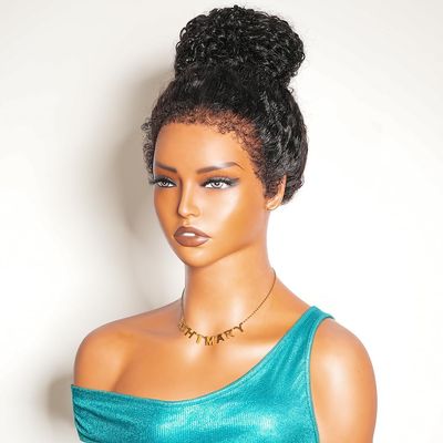 ASHIMARY HAIR 4C Edges Invisi Strap Laid Flat 360 Lace Front Wig Human Hair Kinky Curly Pre-Everything Human Hair Wig Skinlike HD lace Gluess Wig with Curly Baby Hair All Around 28 Inch