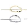 KJHBV 2pcs Geometric Metal Hair Pins Women Hair Slider Pins Alloy Bun Cover Holders for Ponytail and Chignon Styling Large Oval Gold and Silver Slide Clips for Thick and Curly view 1