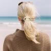 KJHBV 2pcs Geometric Metal Hair Pins Women Hair Slider Pins Alloy Bun Cover Holders for Ponytail and Chignon Styling Large Oval Gold and Silver Slide Clips for Thick and Curly view 4
