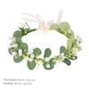 HINTRMENT Realistic Floral Headband Garland Bridal Flower Hair Crown Wedding Bride Hairband Hair Accessories for Bridesmaids and Wedding Ceremonies view 2