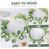 HINTRMENT Realistic Floral Headband Garland Bridal Flower Hair Crown Wedding Bride Hairband Hair Accessories for Bridesmaids and Wedding Ceremonies view 3