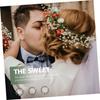 HINTRMENT Realistic Floral Headband Garland Bridal Flower Hair Crown Wedding Bride Hairband Hair Accessories for Bridesmaids and Wedding Ceremonies view 4