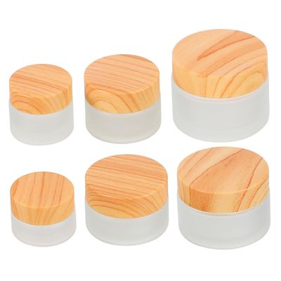 DOITOOL 6pcs Frosted Glass Empty Face Cream Jars Set (10g, 20g, 30g) with Lids, Refillable Cosmetic Containers for Travel Storage and Eye Cream Packaging