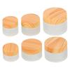 DOITOOL 6pcs Frosted Glass Empty Face Cream Jars Set (10g, 20g, 30g) with Lids, Refillable Cosmetic Containers for Travel Storage and Eye Cream Packaging view 1