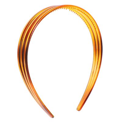 Cabilock Hollow out Layered Hair Comb Headband with Teeth Small Jaw Hair Hoop for Women Makeup and Face Washing Dark Brown