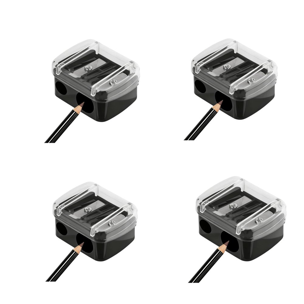 4Pcs Eyeliner Pencil Sharpener, Eyeliner Sharpener for Pencil, Makeup Pencil Sharpener, Dual Holes Eyeliner Sharpener, Sharpeners