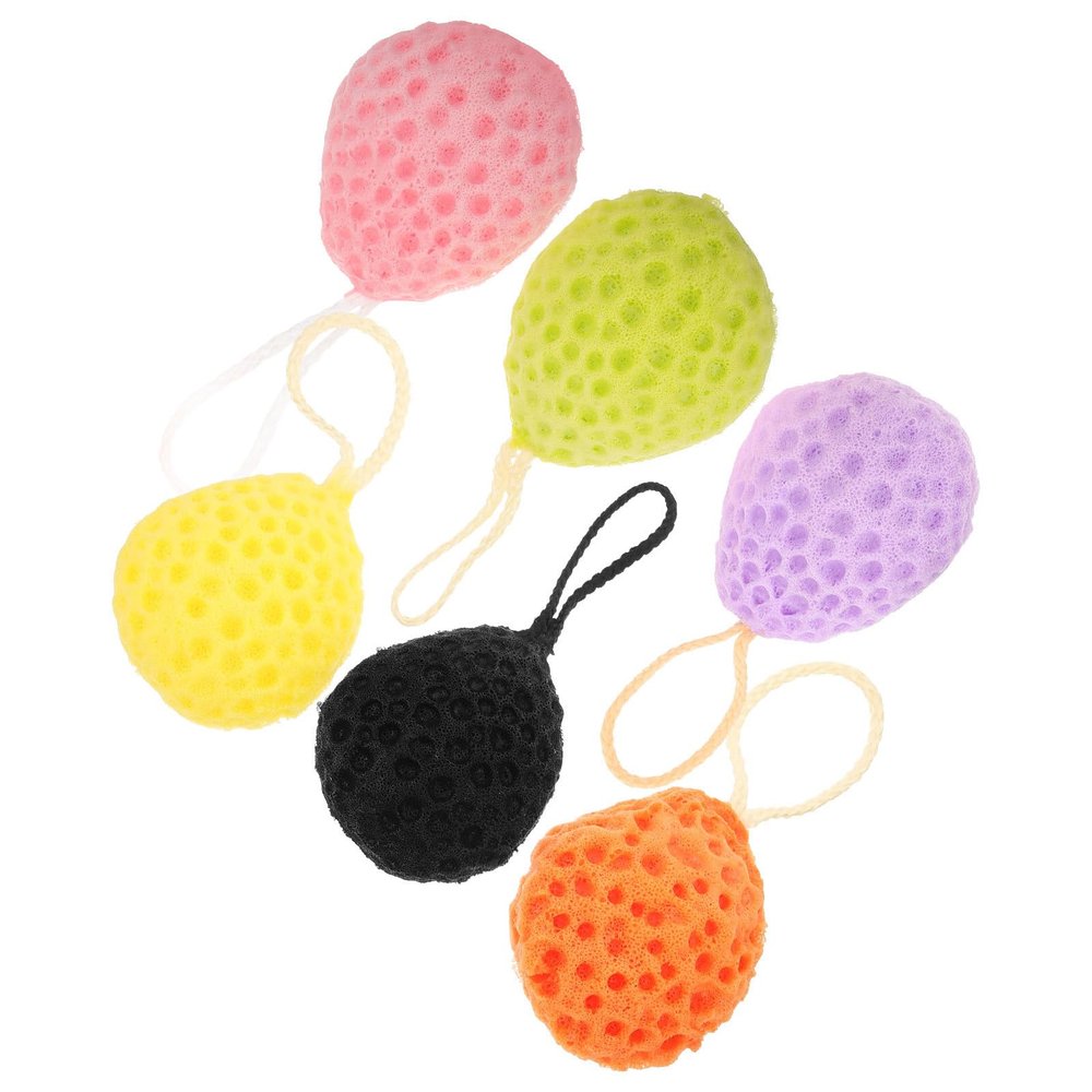 SEWCHICS 6pcs Shower Sponges Honeycomb Body Exfoliating Bath Balls Non-Latex Bath Sponges Colorful Body Wash Scrubbers for s Daily Shower