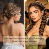 YISSION 20Pcs Mini Olive Green Plaid Flower Hair Clips, Rhinestone Decorative Hair Pins for Women and Girls Wedding Bridal Prom Daily Hairstyle Accessories view 2