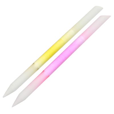 MAGICLULU 2pcs Glass Nail Files Set Double-Sided Frosted Glass Nail Shiner and Buffer for Manicure and Pedicure Use with Semi-Peach and Yellow Colors