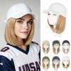 Rich Choices Hat Wigs for Women,White Baseball Cap with Hair Extensions for Women,Short Bob Hairstyle Caps with Hair Attached Adjustable Baseball Cap Wig 6 Inch-Highlighted Honey Blonde Hair view 1