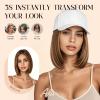 Rich Choices Hat Wigs for Women,White Baseball Cap with Hair Extensions for Women,Short Bob Hairstyle Caps with Hair Attached Adjustable Baseball Cap Wig 6 Inch-Highlighted Honey Blonde Hair view 4