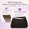 LaaVoo Genius Tape in Weft Hair Extensiosn Human Hair Invisible Tape in Extensions Darkest Brown Weft Tape Hair Extensions PU Real Human Hair 18inch 4Pcs 90g view 2
